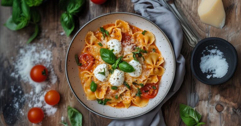 Bow Tie Pasta Tomato and Basil Sauce